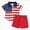 Z002-Red, variant on VUHXZWAF Boys Outfits Independence Day Printed T Shirt Elastic Waist Shorts Summer Clothing Set Size 9-10 Years