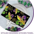thumbnail image 6 of Mardi Gras Kitchen Dish Towels Set of 2, Joker Jester Mask Fleur De Lis New Orleans Carnival Hand Towels Drying Baking Cooking Cloth, Bes Masquere Party Home Kitchen Decor 18 x 26 Inch, 6 of 6