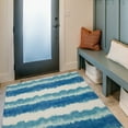 thumbnail image 2 of Linon Outdoor Washable Area Rug Collection, Ivory and Blue, 3' x 5', 2 of 8