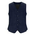 thumbnail image 5 of Dovford Men's Western Cowboy Suit Vest Slim Fit Faux Suede Leather Dress Vests Waistcoat for Wedding, 5 of 6