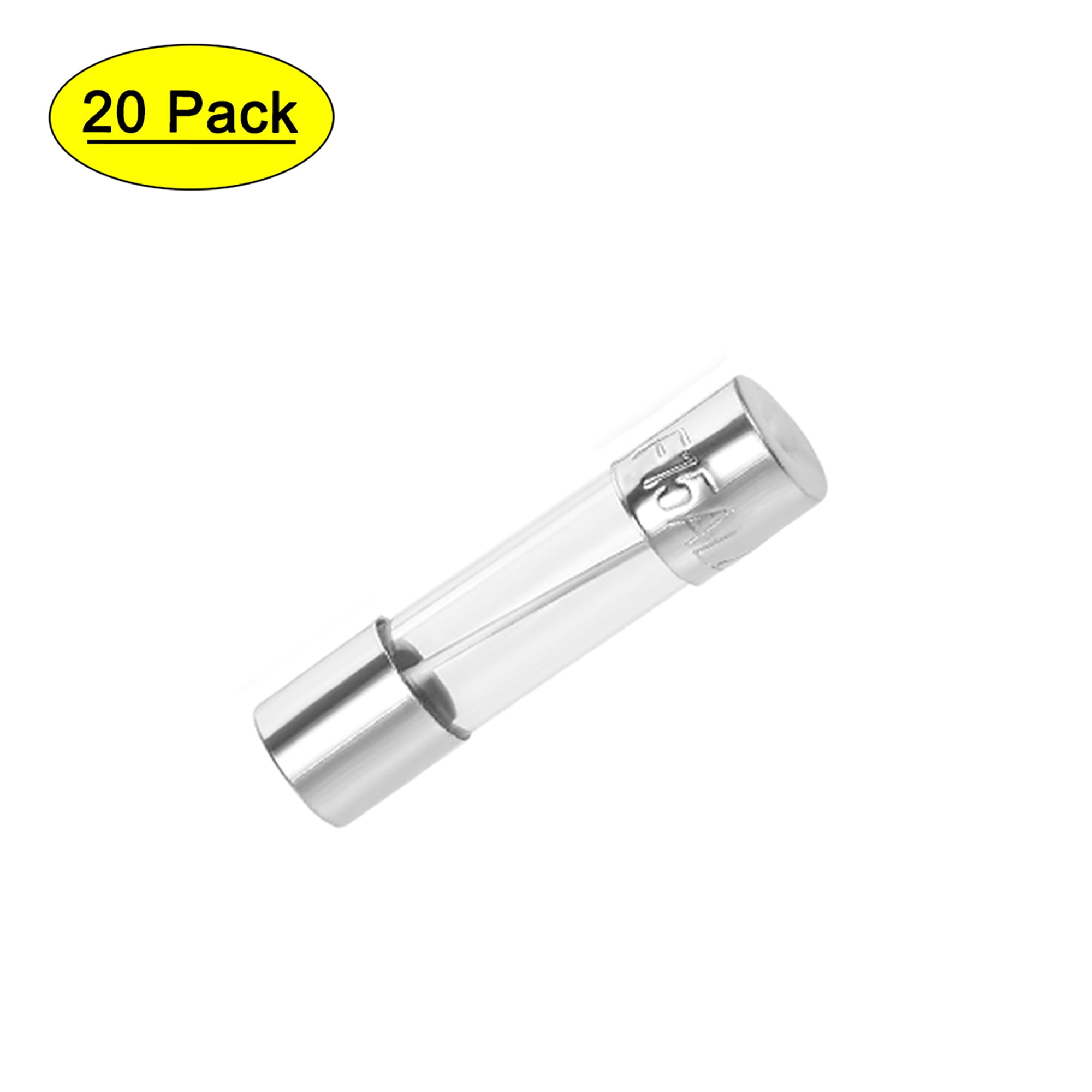 Uxcell 0.2'' x 0.79'' 15A 250V Automotive Cartridge Fuses Replacement Glass Silver Tone 20pcs
