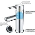 thumbnail image 5 of Grifo mezclador para lavabo de baño, grifo para lavabo cromado, grifo moderno para lavabo de baño, grifo monomando para lavabo de baño, latón macizo cromado, 5 of 5