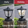 thumbnail image 3 of Solar Post Cap Light Outdoor, Fits 4x4 5x5 6x6 Wood Posts, Waterproof LED Fence Post Light for Deck Patio Garden Yard Decoration, Removable Design Panel (Black, 1 Pack) (Bunny C), 3 of 8