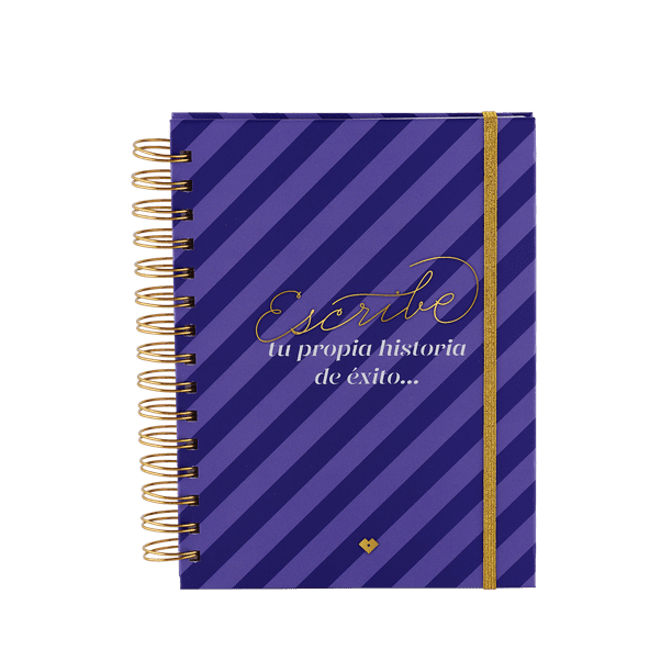 Libreta de Notas Bonita LuckyLy, Notebook Pasta Dura, Mod. Penny violeta 224 páginas