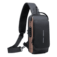 thumbnail image 1 of Mochila Cruzada Impermeable Y Antirrobo Mochila Antirrobo Unisex Con Puerto Usb Xtellar negro, 1 of 3