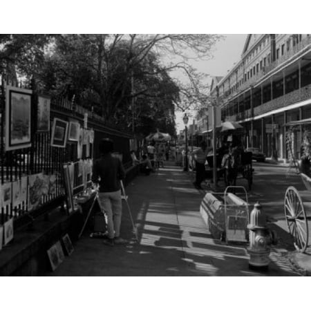 USA Louisiana New Orleans French Quarter street painters with display Poster