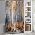 thumbnail image 5 of Abstract Autumn Forest Natural Scene Shower Curtain for Bathroom, Oil Painting Art Tree Plant Waterproof Shower Curtains Washable Quick Dry with Hooks Bathtub Curtains 60x72IN, 5 of 9