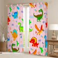 thumbnail image 2 of jejeloiu Kawaii Dinosaur Blackout Curtains Set of 2 (52x84 Each),Cartoon Dino Window Curtains,Colorful Magic Animal Curtains and Drapes For Girls Kids,Breathable Home Decor, 2 of 6