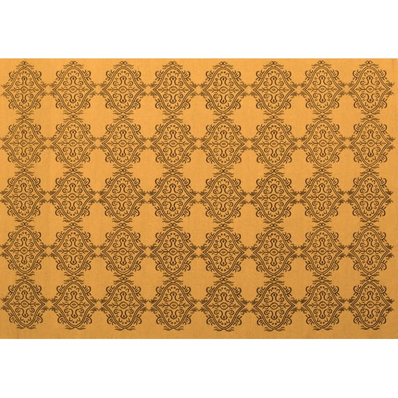 Ahgly Company Indoor Rectangle Abstract Orange Contemporary Area Rugs, 5' x 7'