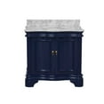 thumbnail image 2 of Katherine 36" Bathroom Vanity with Royal Blue Cabinet and Carrara Marble Top, 2 of 6