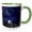 Green/White, variant on 3drose, Contemporary Image of Watercolor Full Moon Night City Skyline Design, 11oz Mug