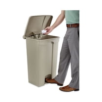 Safco Large Capacity Plastic Step-On Receptacle, 23 gal, Plastic, Tan