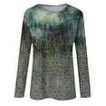 thumbnail image 6 of kytmyeq Women's Fashion Casual Long Sleeve Print Round Neck Pullover Top Blouse, 6 of 6