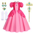 thumbnail image 1 of Vestidos de melocotón para niñas, disfraz de princesa, ropa de fiesta, Cosplay, Halloween, Carnaval, cumpleaños Fivean unisex, 1 of 2