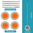 thumbnail image 3 of Microfibre Floor Mops with 4 Removable Rods and 4 Mop Pads Washable Wall Mops Set Wet Reusable  Dry Dust Mop, 3 of 7
