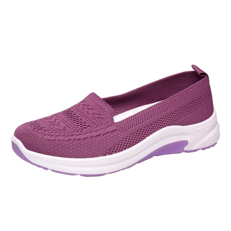 

Aompmsdx Women Single Shoes Slip On Fly Woven Mesh Casual Shoes Tennis Walking Breathable Sneakers Fashion Sneakerssandals Women 2116