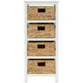 thumbnail image 2 of eHemco 4 Tier X-Side End Storage Cabinet with 4 Wicker Baskets, White, 2 of 6