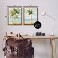 thumbnail image 4 of Stupell Industries Tropical Palms Calm Ocean Landscape & Nature Painting Brown Floater Framed Canvas Art Print Wall Art, 17 x 21, Set of 2, 4 of 10