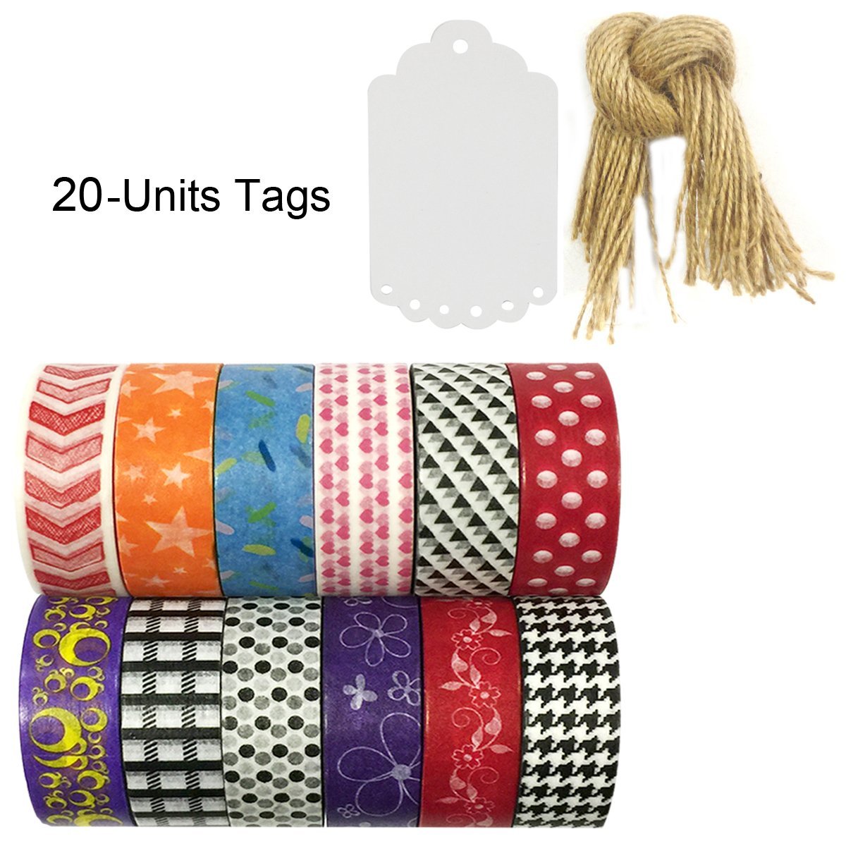 Wrapables WPSET35 Washi Masking Tape Collection Set of 12