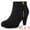 Black, variant on DARING DIVA Platform Round Toe Chunky Heel Ankle Boots Dark Purple 8