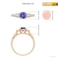 thumbnail image 5 of ANGARA Natural Prong Set Tanzanite and Diamond Three Stone Engagement Ring in 14K Rose Gold for Women (Size-5mm) | December Birthstone, Anniversary, Jewelry Gift for Women | Natural Tanzanite Ring, 5 of 9