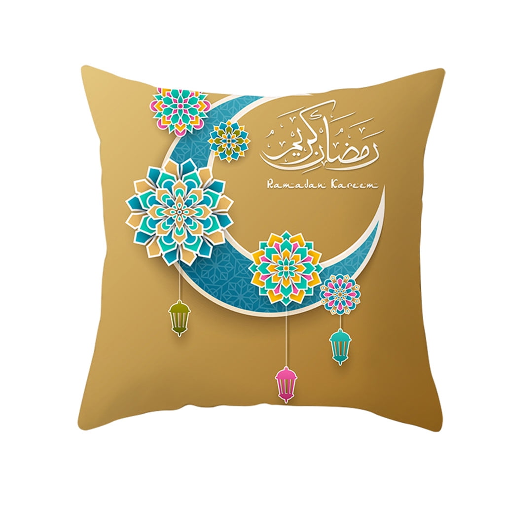 Siaonvr Muslim Ramadan Pattern Polyester Cushion Cover Pillow Case Home