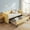 Yellow-With Trundle, variant on Twin Size Upholstery Daybed with Trundle and USB, Twin to King Design Adorable Wave Shaped Extendable Linen Sofa Bed Cozy Gingham Daybed, for Living Room and Bedroom