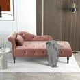 thumbnail image 2 of Holaki 60.6" Velvet Chaise Lounge Buttons Tufted Nailhead Trimmed Solid Wood Legs with 1 Pillow,Rose, 2 of 8
