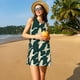 thumbnail image 3 of Fotbe Flying Swans Vestido de Verano sin Mangas para Mujer – Vestido Midi Línea A, Estilo Camiseta Floral, Vestido Playero Casual y Fluido, 3 of 7