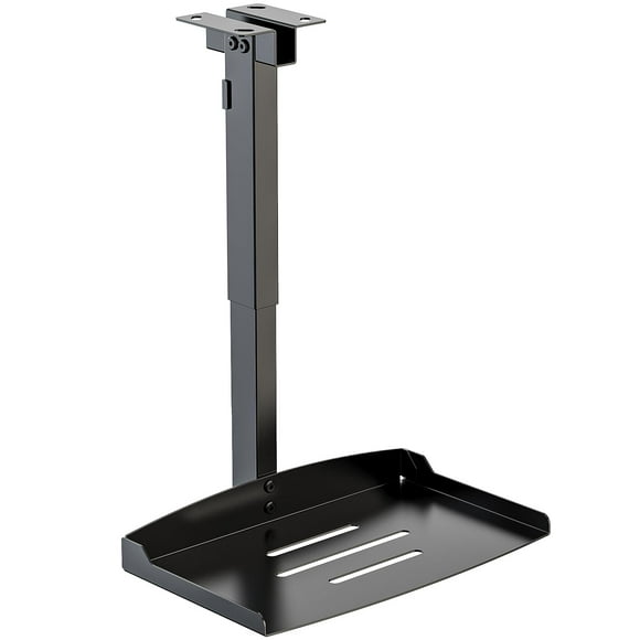 WALI Support de Plafond pour Projecteur, Support Mural pour Projecteur jusqu'à 22lbs, Hauteur Réglable, Installation Sans Trou, Acheminement Caché des Câbles, Noir (PM-005-B)
