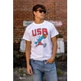 thumbnail image 3 of The Smurfs Basketball Player Team USA Men's Graphic T Shirt Tees Brisco Brands S, 3 of 5