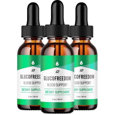 GlucoFreedom Drops Blood Formula Supplement - Advanced Formula Gluco Freedom Blood Droppers Advanced Support Supplement GlucoFreedom Maximum Strength Reviews 3 Pack - 180 ML