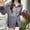 Gray, variant on Women's Casual Chiffon Shirt Long Sleeve Sheer Button Down Loose Fit Lightweight Summer Blouse Oversized Flowy Solid Color Office Daily Wear Purple 2 XL