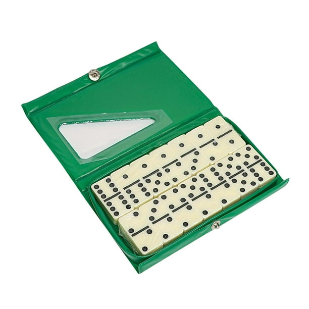 Juego de dominó, juego de mesa con números, actividad con caja portátil, juego familiar 28 Verde