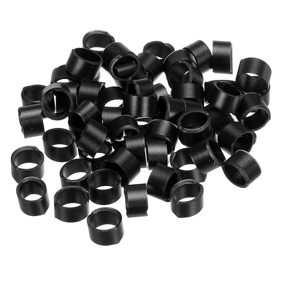 Silicone Rubber Bands Rings 50 Pack Non Slip 3/8" Flat Black for Books, Art, Boxes, Cord Wrapping, Bag Wraps