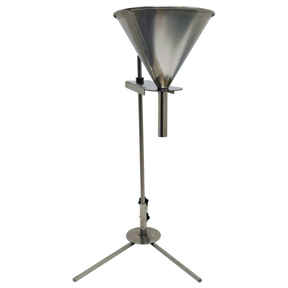 0.8inch Manual Feeding Hopper Stainless Steel Funnel with Support Stand for Powder Paste Liquid Granule