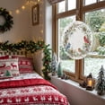 thumbnail image 3 of Welcome Sign for Front Door, Christmas Wreath Round Metal Wall Art Wreaths, Cardinal Xmas Pine Cone Winter Outdoor Indoor Wall Hanging Sign for Porch Decor Housewarming Gifts 11.8 Inch, 3 of 8