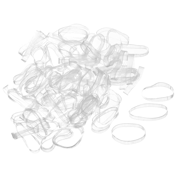Uxcell 500 Paquete de Bandas de Goma Elásticas Blancas 60mm x 4mm Bandas de Goma para el Cabello