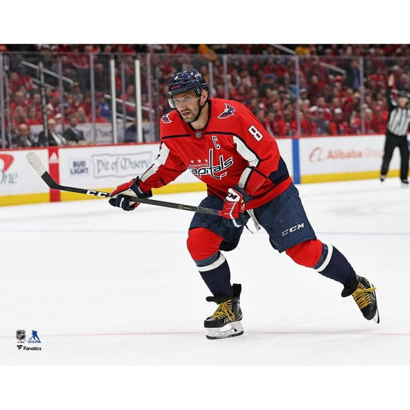 Alex Ovechkin Washington Capitals Unsigned Red Jersey Skating Photograph