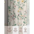 thumbnail image 6 of Spring Flowers Sheer Curtains 45 Inch Length 2 Panels Set Window Treatments, Yellow Pink Floral Leaves Vintage Country Plants Rod Pocket Semi Curtains for Living Room/Bedroom/Kitchen, 104"W x 45"L, 6 of 7