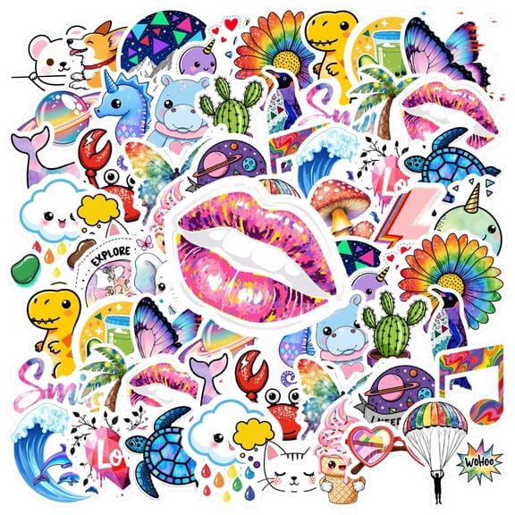 35pcs Magical Stickers Stationery Funny Animals Kids Stickers Vinyl for Luggage Phone Laptop