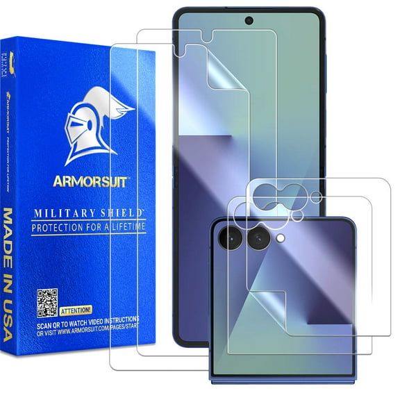ArmorSuit 2 2 Pack for Samsung Galaxy Z Flip 7 Screen Protector Case Friendly MilitaryShield HD Clear Film - Made in USA
