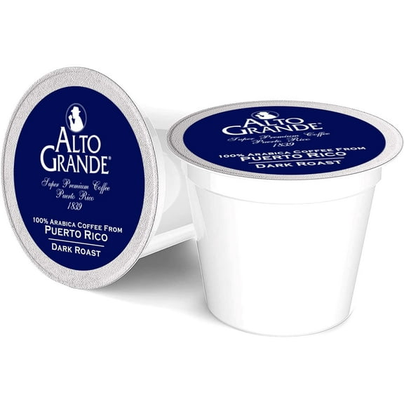 Alto Grande Ground Dark Roast Arabica Coffee Single-Serve Pods, 72 Count, Compatible with Keurig K Cup Brewers