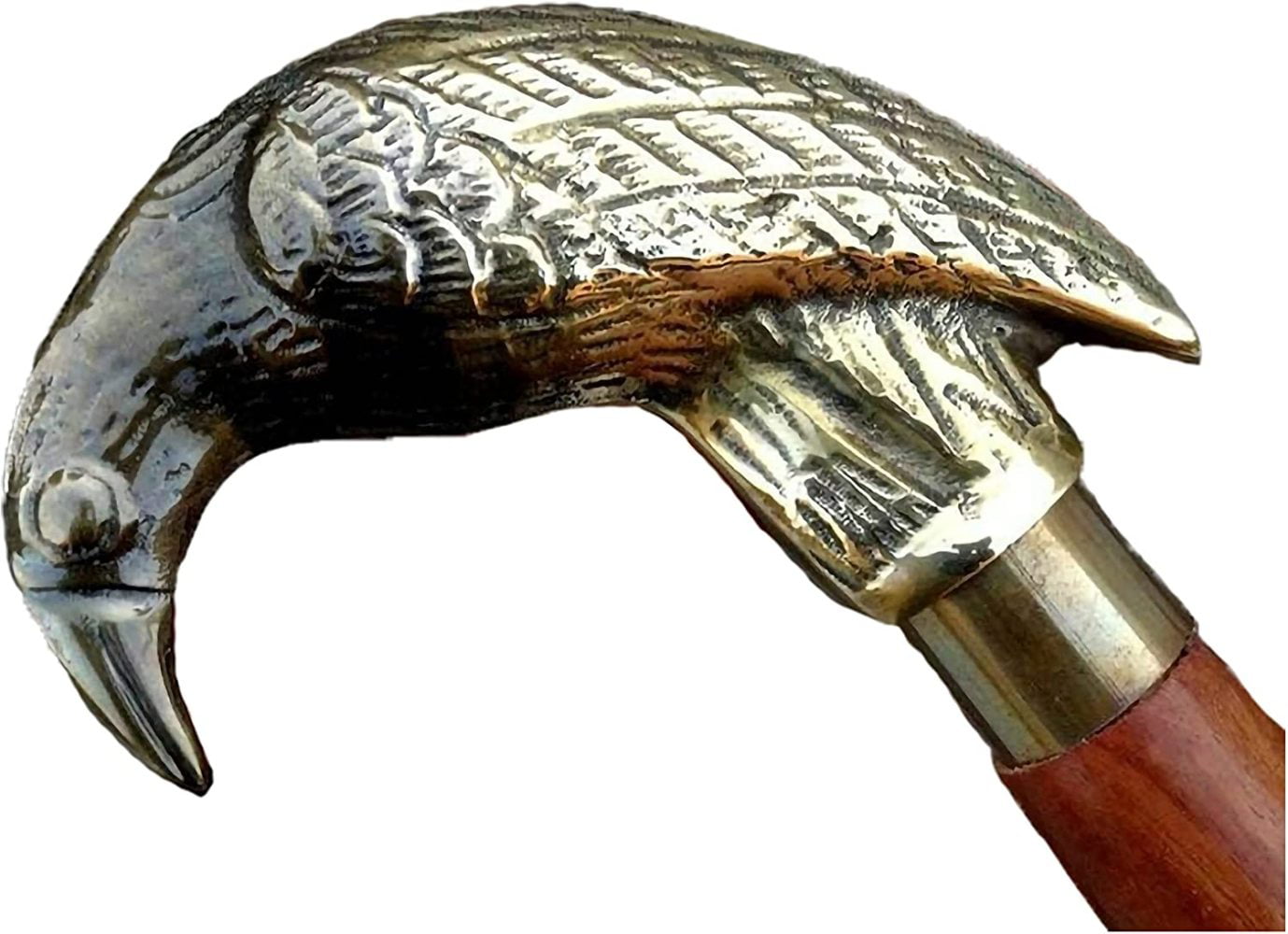 Antique Crow Designer Brass Head Handle Walking Stick Antique Style Walking Cane 