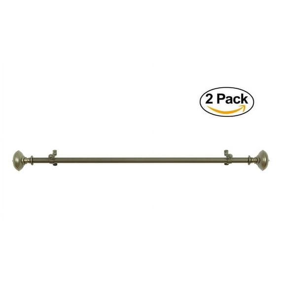 Achim Home Furnishings Buono Curtain Rod with Finials, 28-inch extends to 48-inch (Set of 2)