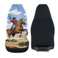 thumbnail image 3 of XYZCANDO 2 Pack Car Seat Protector for Interior Car Seat Covers Front Seats Easy to Install Elastic, Sedan Van SUV Front Seats Protector, Western Cowboy Design, 3 of 7
