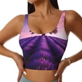 thumbnail image 1 of Balery Lavender Field Sunset Sujetadores deportivos con espalda cruzada para mujer, acolchados, sin costuras, de alto impacto, ideales para yoga, gimnasio, entrenamiento y fitness.-Small, 1 of 8