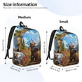 thumbnail image 2 of Disketp Snowy Mountain Photography Bear print Canvas Backpack Lightweight Travel Daypack Student Rucksack Laptop Backpack-Medium, 2 of 5