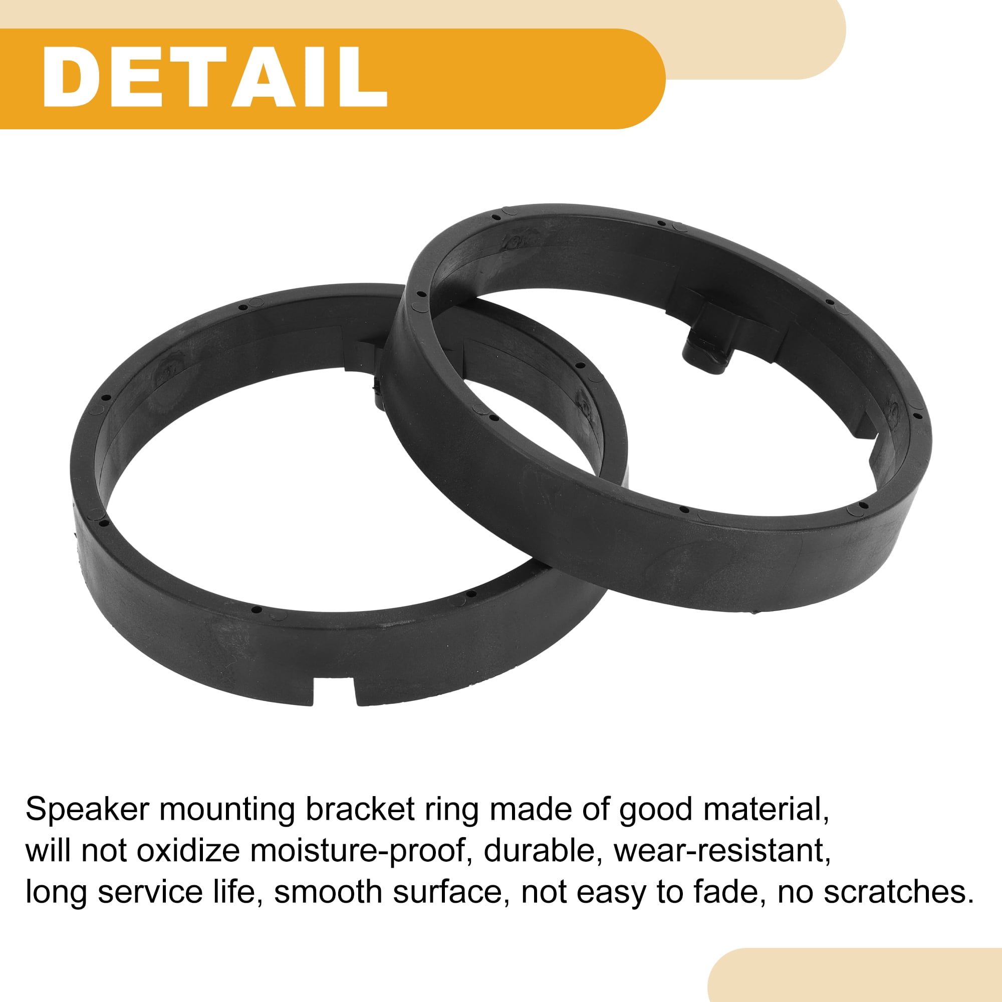 Unique Bargains Speaker Spacer Ring Adapter for Mitsubishi ABS Black Waterproof