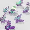 thumbnail image 5 of Pegatinas de pared tridimensionales de mariposas huecas doradas y plateadas en 3D para el aula, el salón de clases, la sala de estar, la TV y la pared, 5 of 5